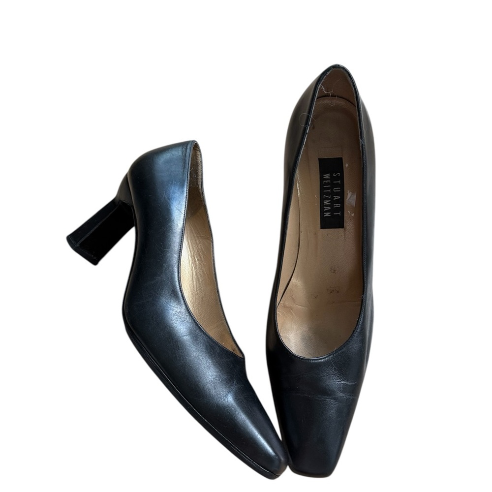 Stuart Weitzman Black Leather Heels